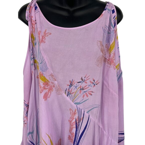 Free People Women Tunic Dress Size Large L Floral Cold Shoulder Long Sleeve EUC - Picture 2 of 8